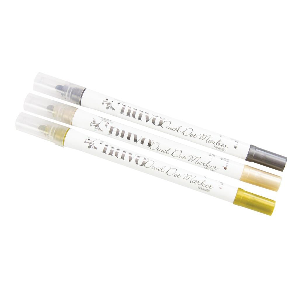 Nuvo Metallic Dual Tip Dot Markers 3/Pkg