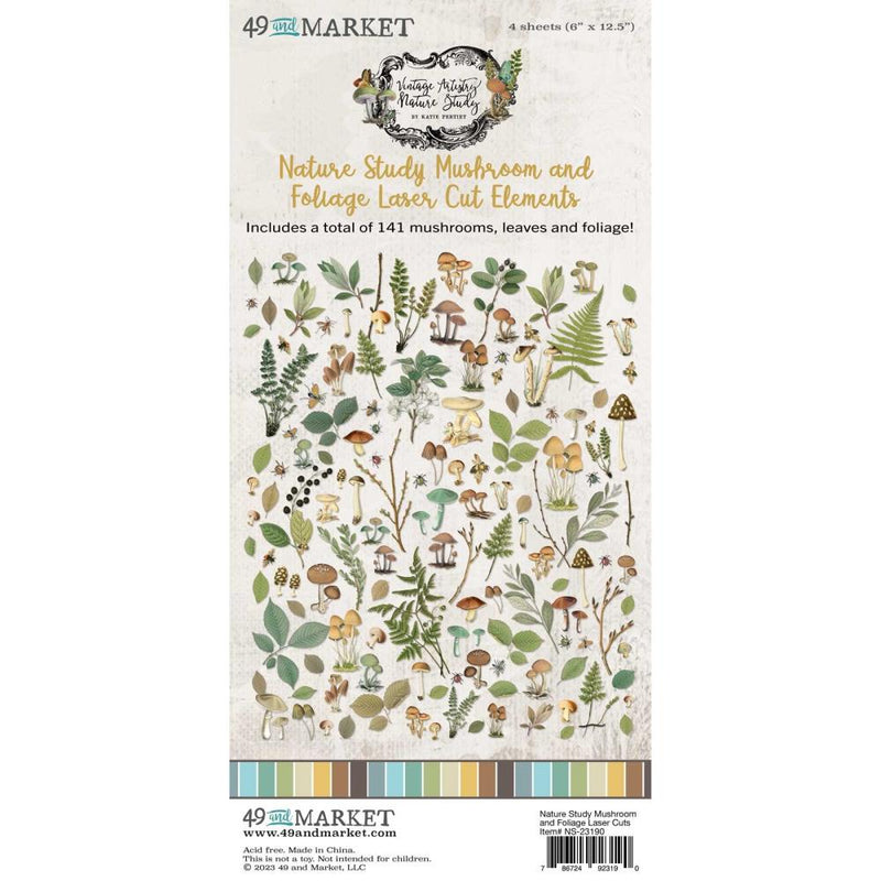 Vintage Artistry Nature Study Collection - Laser Cut Elements - Mushrooms & Foliage