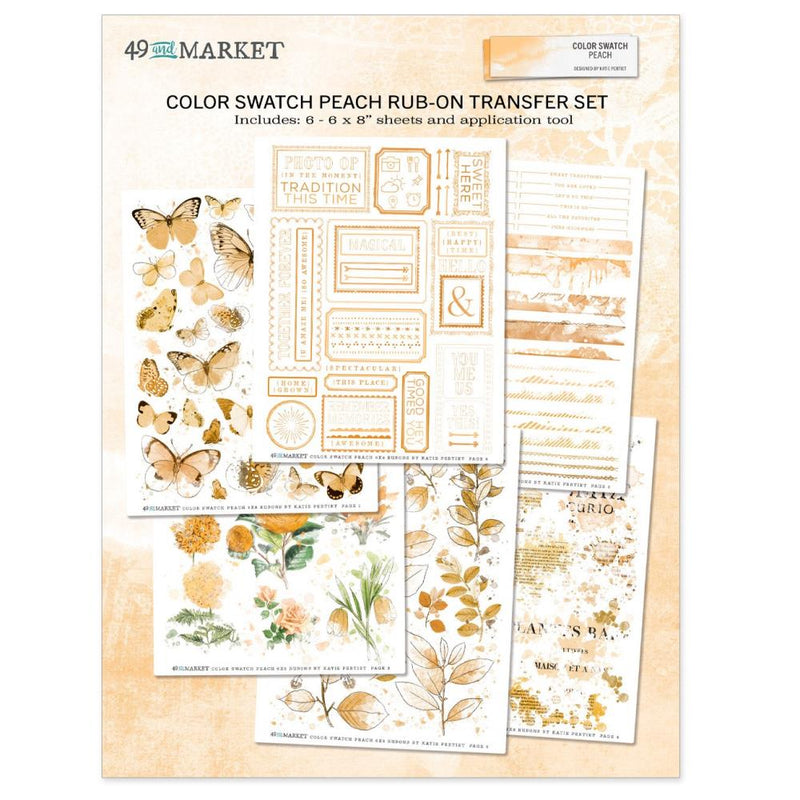Color Swatch Peach Collection - 6 x 8 Rub-On Transfers