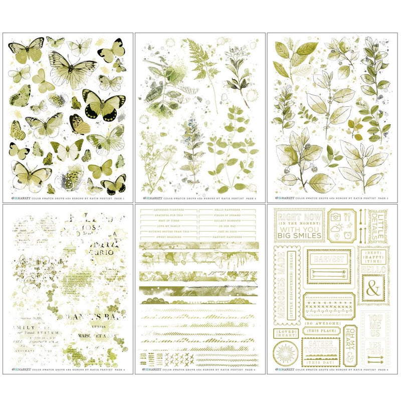 Color Swatch Grove Collection - 6 x 8 Rub-On Transfers