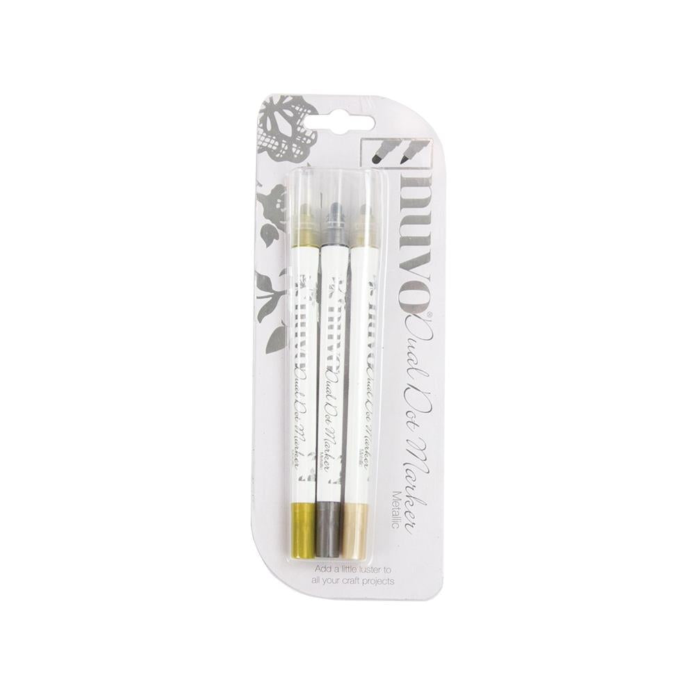 Nuvo Metallic Dual Tip Dot Markers 3/Pkg