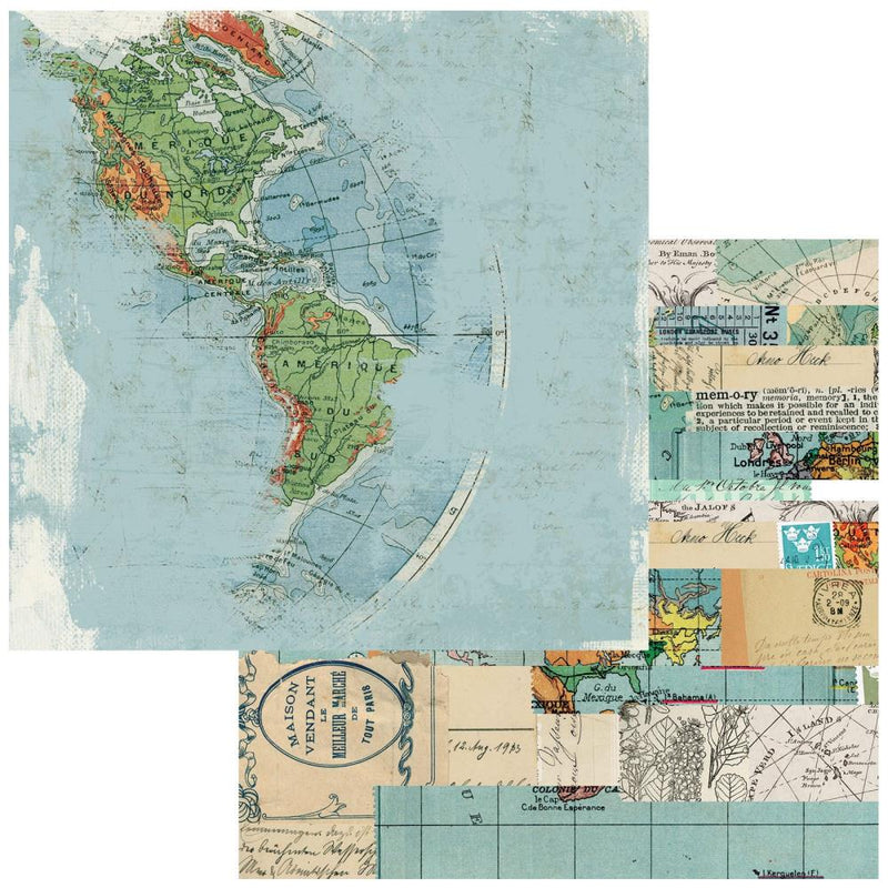 The World Awaits Wherever Double-Sided Cardstock 12"X12"
