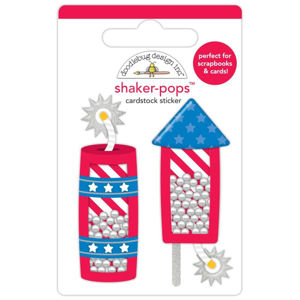 Doodlebug Shaker-Pops 3D Stickerr - Freedom Fireworks, Hometown USA