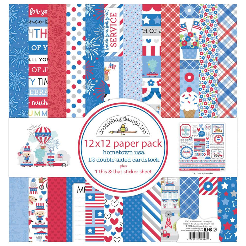 Hometown USA Collection - Double-Sided Paper Pack 12"X12"