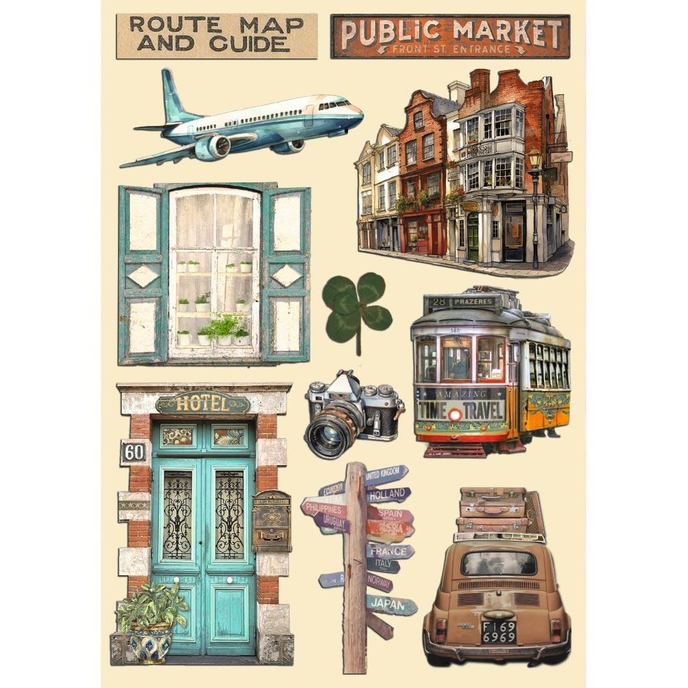 Art Of Travelling Wooden Shapes A5