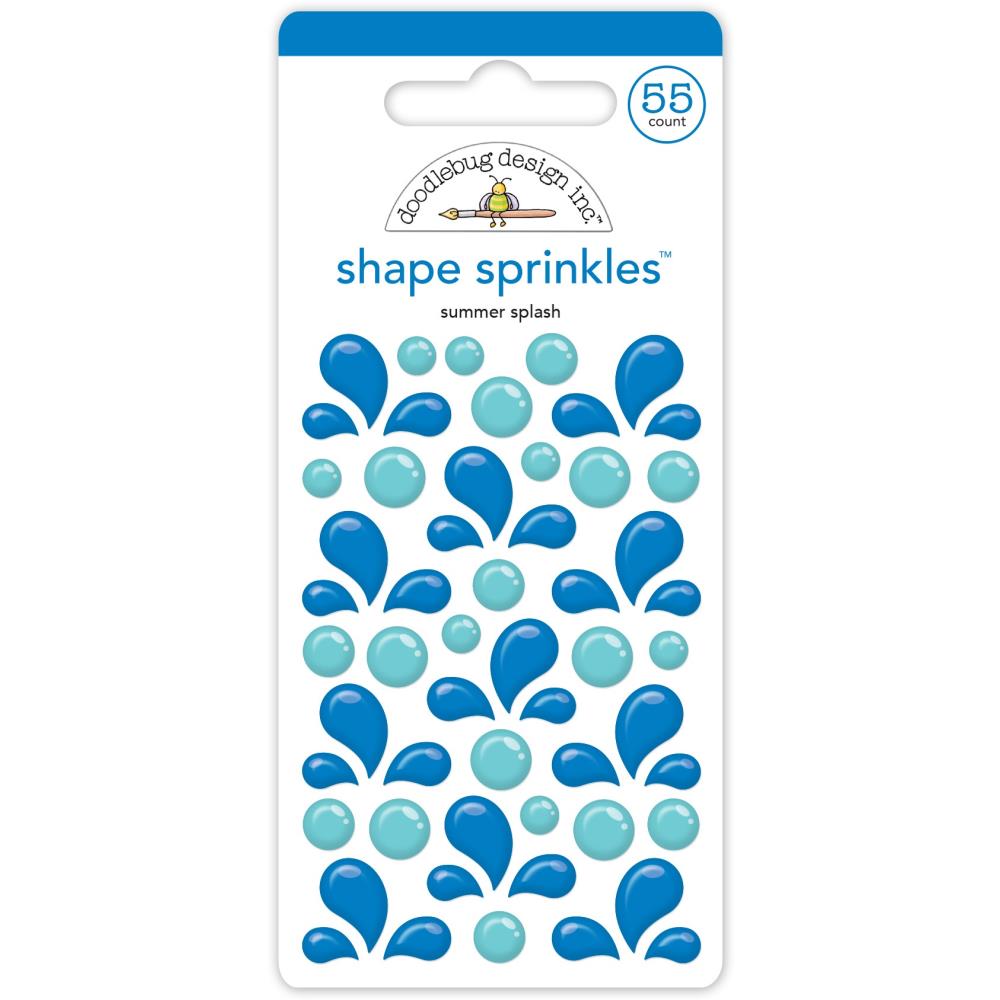 Doodlebug Sprinkles Adhesive Enamel Shapes - Summer Splash, Summer Fun
