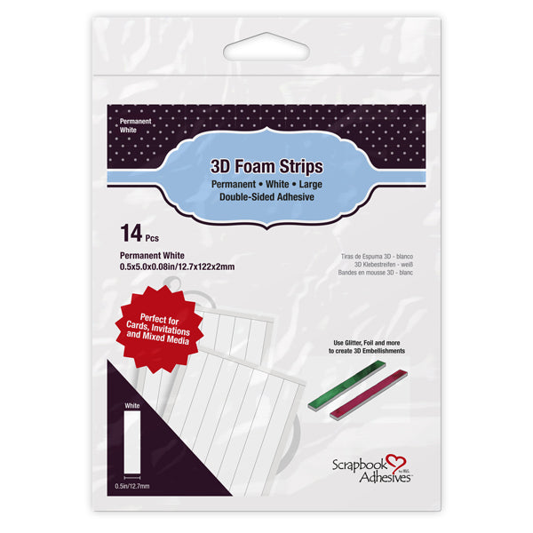 3D Foam Strips Large White by Scrapbook Adhesives