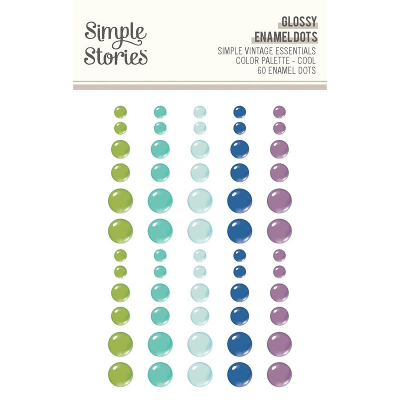 Simple Vintage Essentials Color Palette - Enamel Dots - Cool