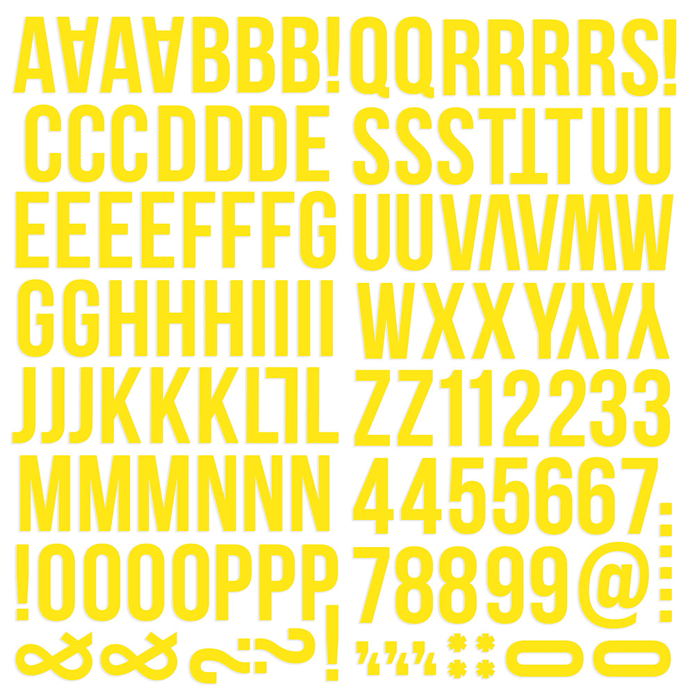 Color Vibe Collection - Foam Stickers - Alpha - Yellow
