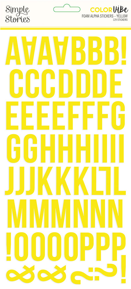 Color Vibe Collection - Foam Stickers - Alpha - Yellow