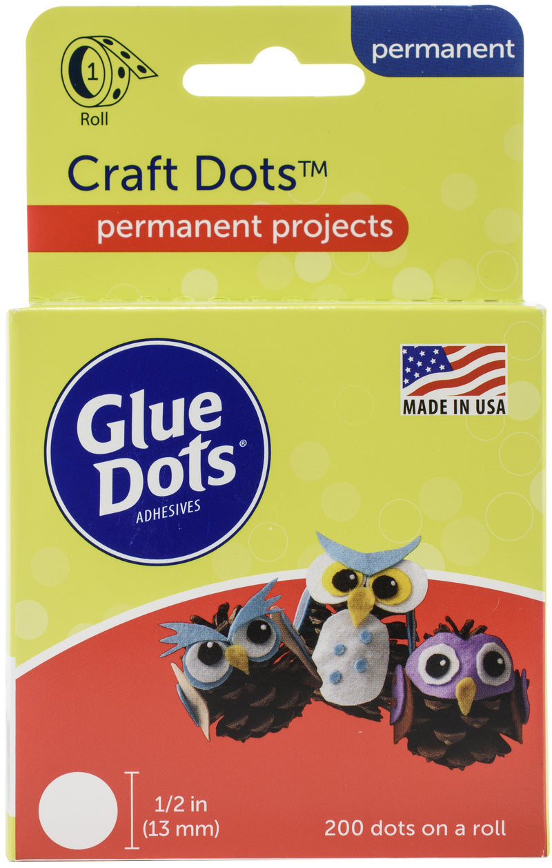 Glue Dots .5" Craft Dot Roll-200 Clear Dots
