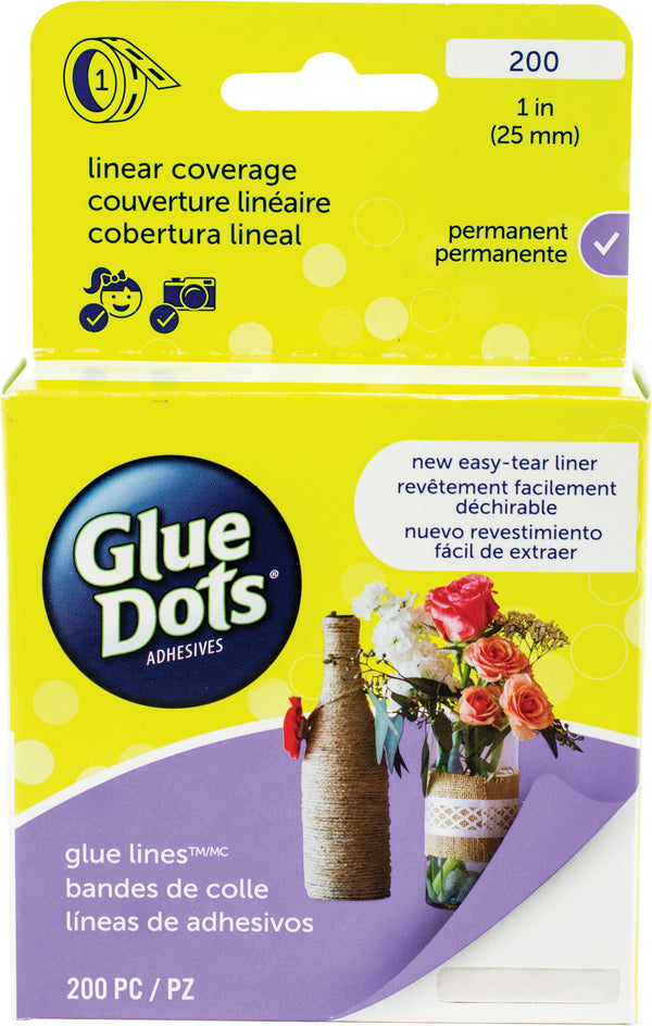 Glue Dots Glue Lines Roll-Clear-1" 200pcs