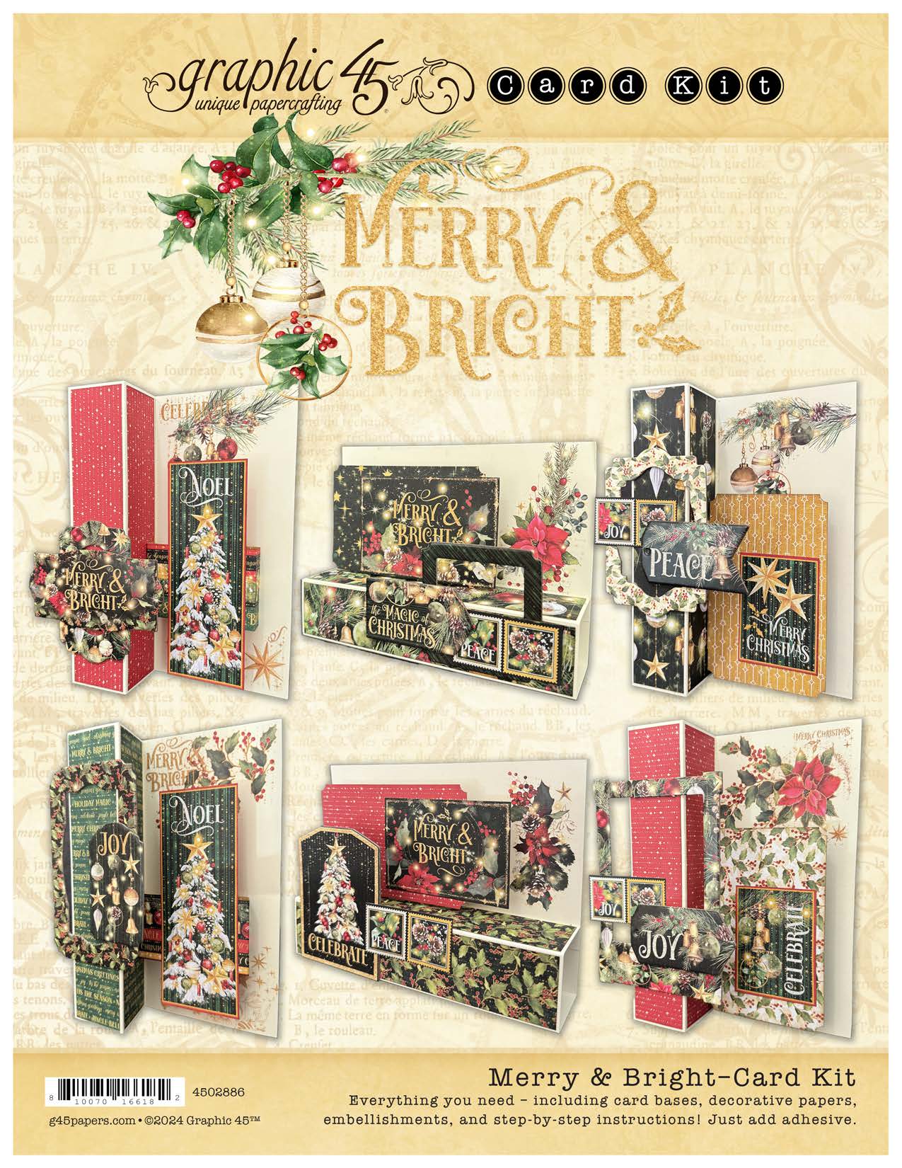 Graphic 45 Card Class Series Vol 7 2024 - Merry & Bright – Christmas Card Set