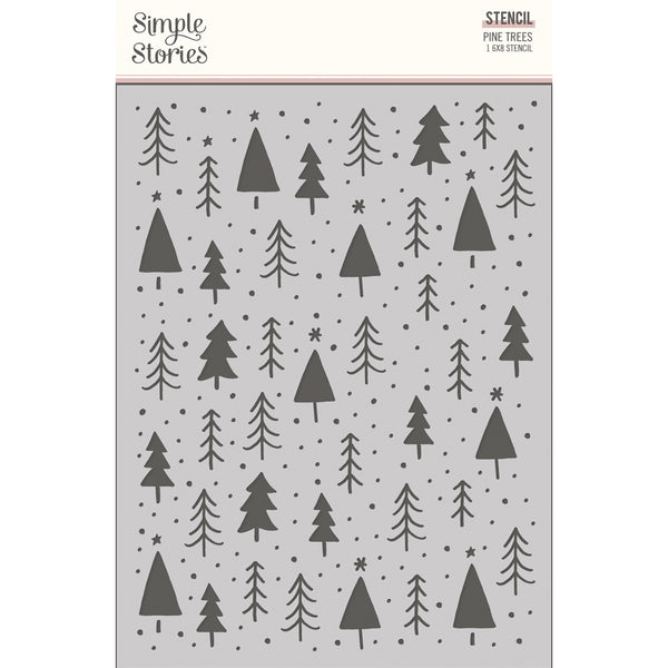 Boho Christmas - 6x8 Stencil - Pine Trees