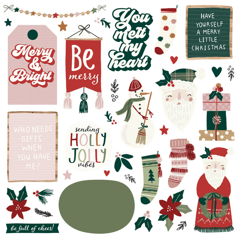 Simple Stories Boho Christmas 12 x 12 Cardstock Stickers