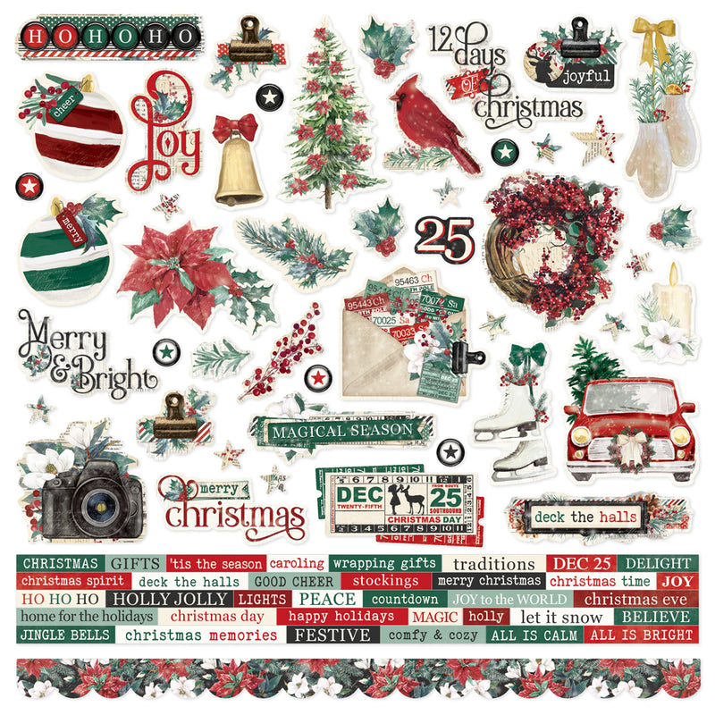 Simple Vintage 'Tis The Season- Cardstock Stickers