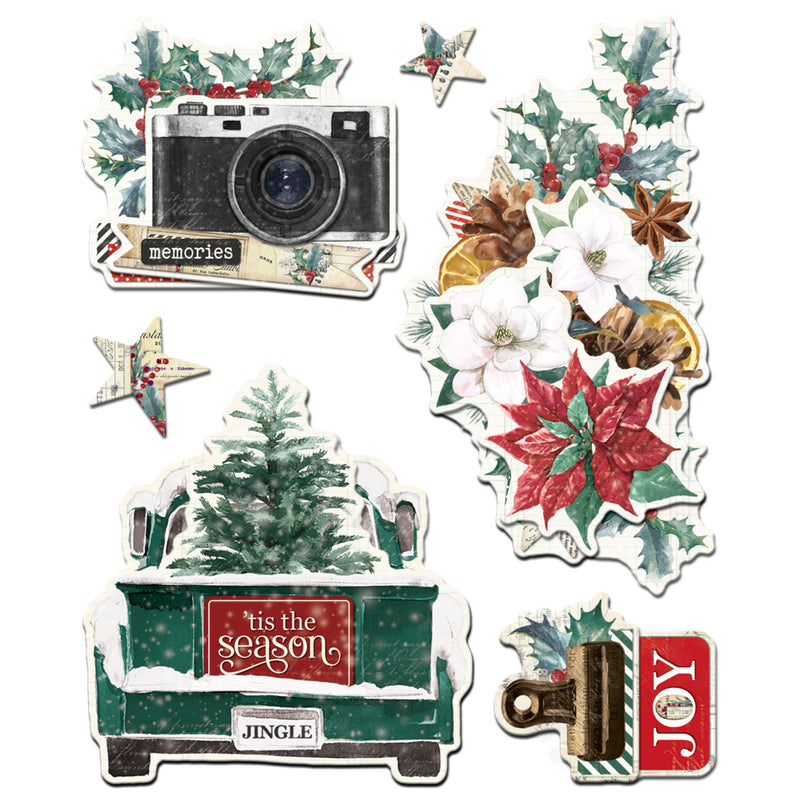 Simple Vintage 'Tis The Season - Layered Chipboard