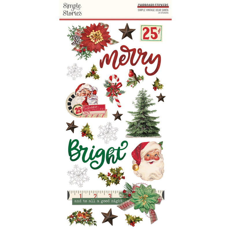 Simple Vintage Dear Santa - 6x12 Chipboard Stickers