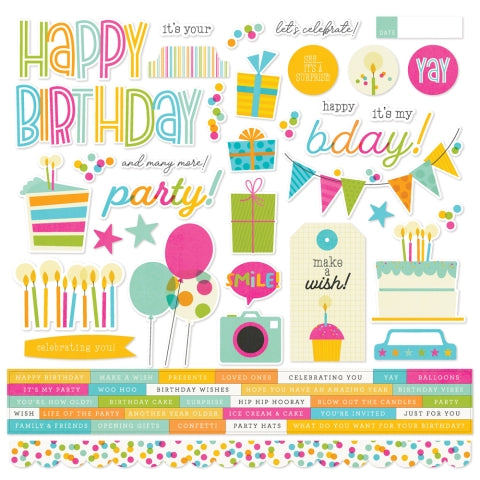 Birthday - Cardstock Stickers