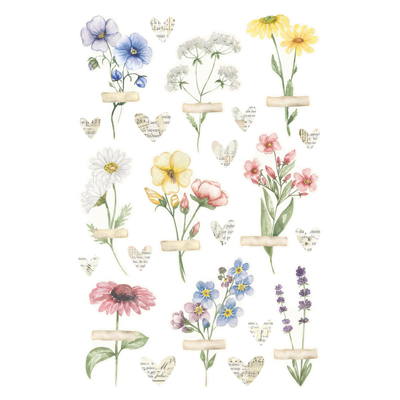 Simple Vintage Meadow Flowers - Sticker Book