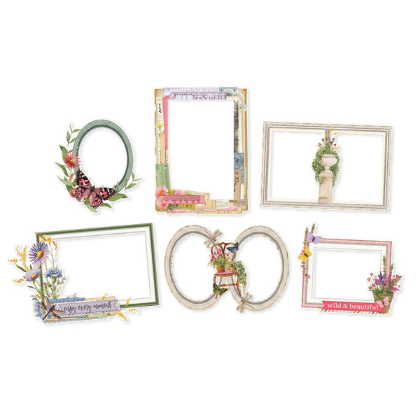 Simple Vintage Meadow Flowers - Chipboard Frames