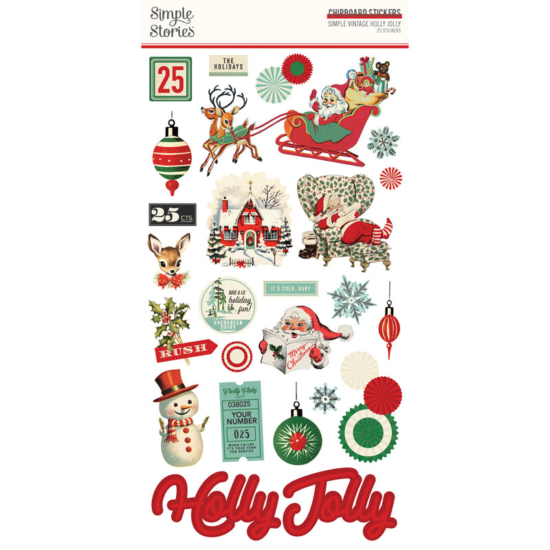 Simple Vintage Holly Jolly - 6x12 Chipboard