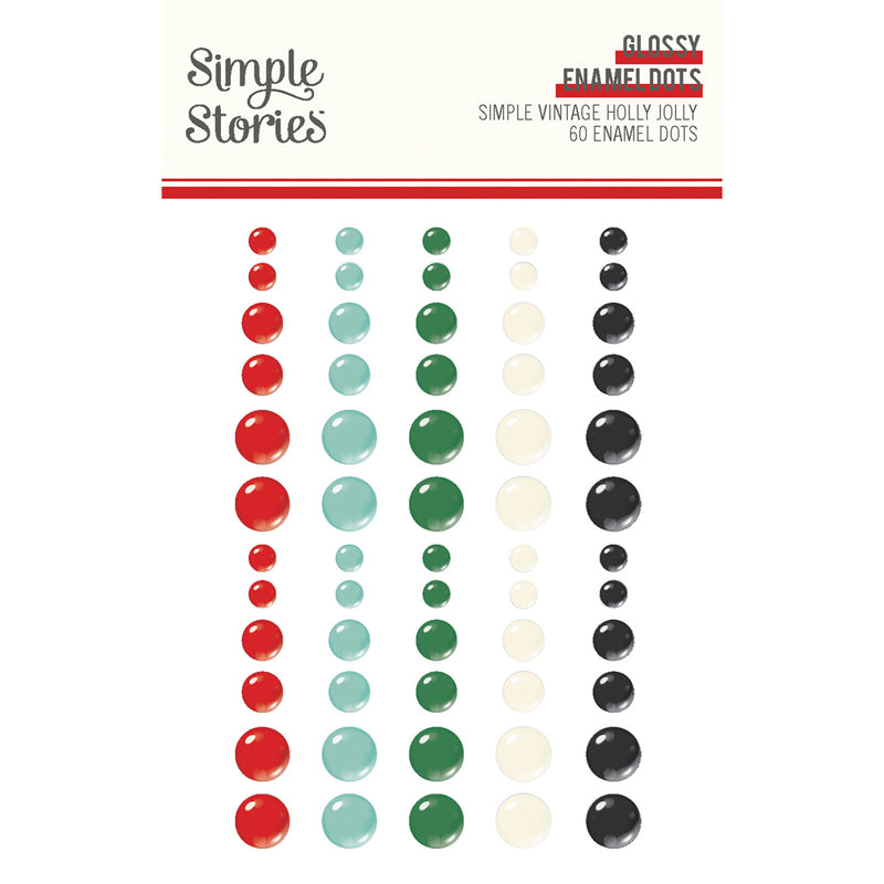 Simple Vintage Holly Jolly - Glossy Enamel Dots