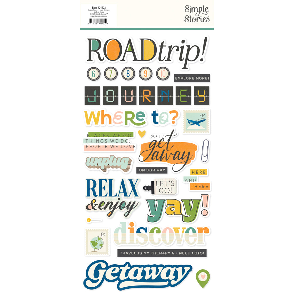 Happy Travels - Foam Stickers