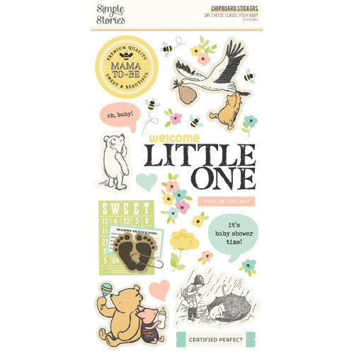 Say Cheese Classic Pooh Baby - 6x12 Chipboard
