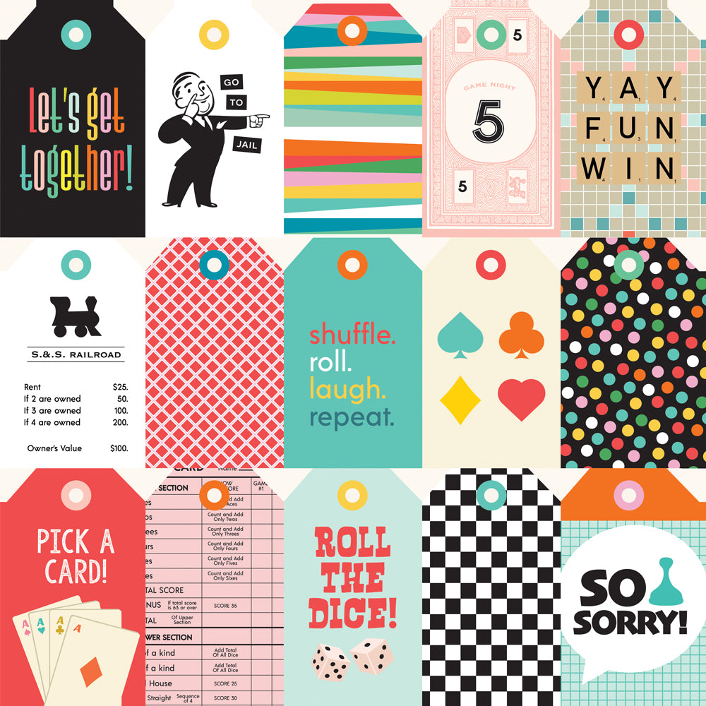 Game Night Tag Elements Paper