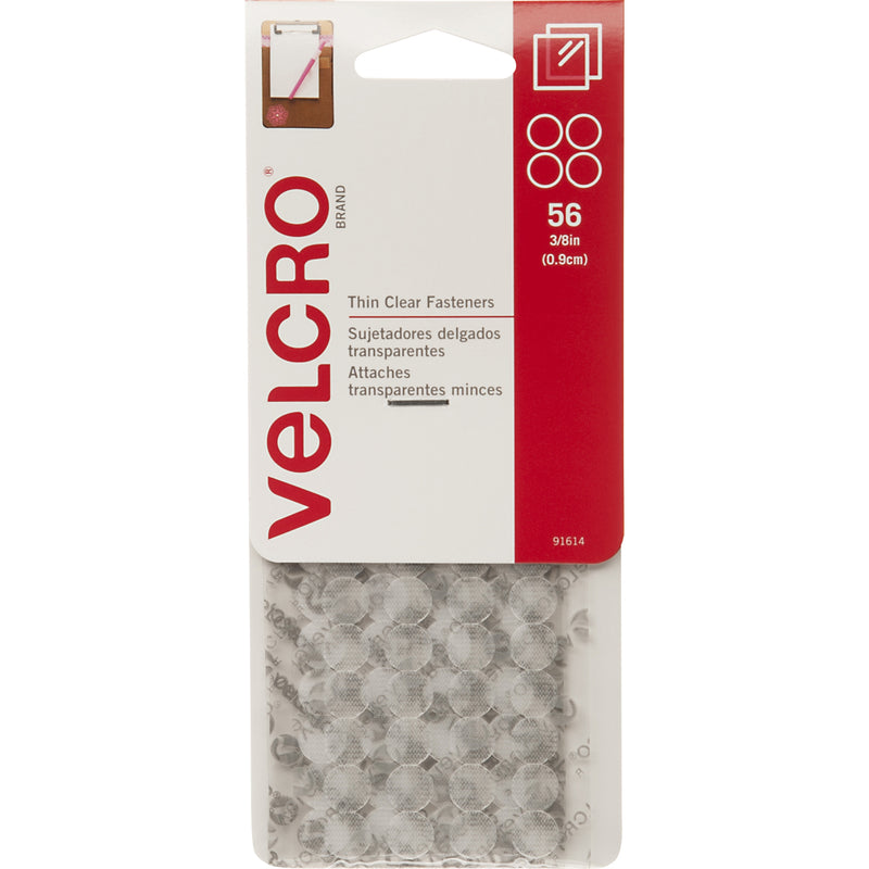 Clear - VELCRO(R) Brand Thin Fasteners Dots 3/8" 56/Pkg