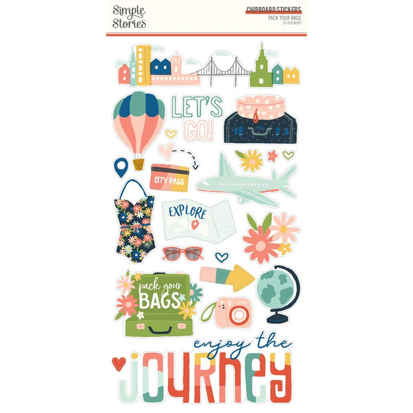 Pack Your Bags - 6x12 Chipboard Stickers