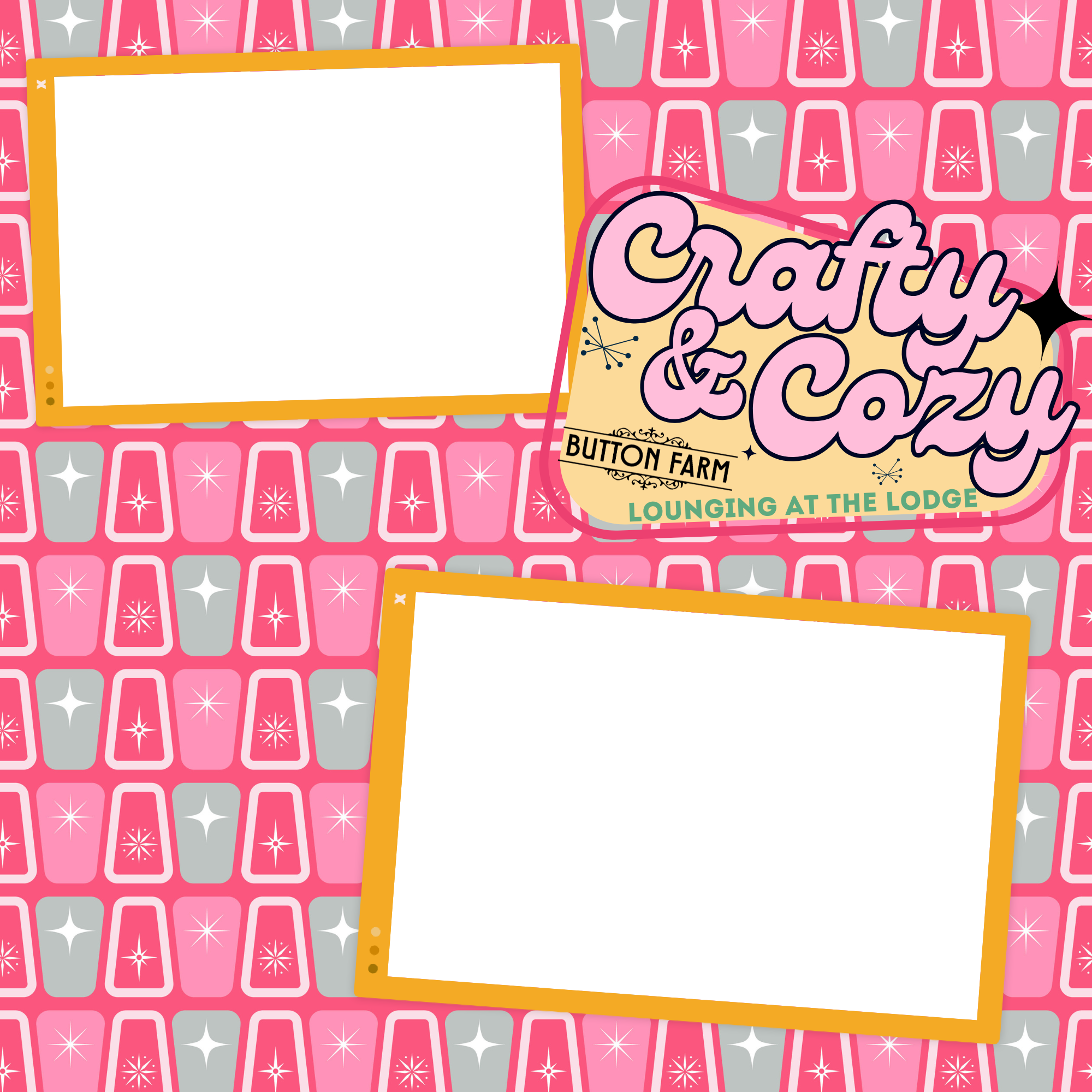 Crafty & Cozy Scrapbooking Paper – Retro Pink Sparkle