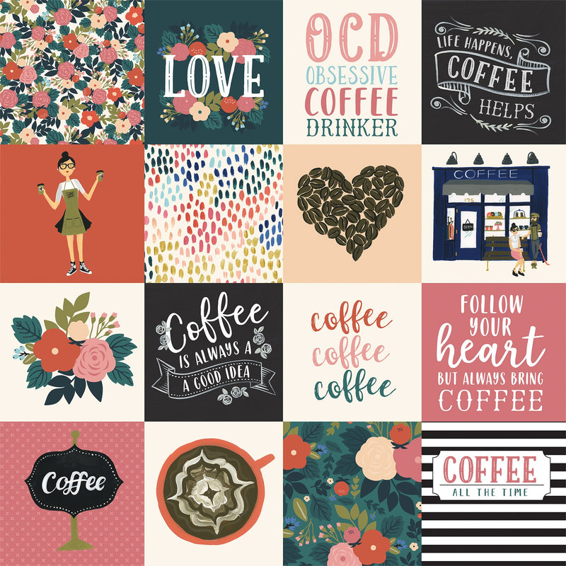 Coffee Collection - 3x3 Journaling Cards 12 x 12 Paper