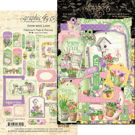 Grow with Love Chipboard Tags & Frames