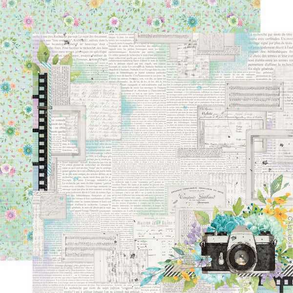 Simple Vintage Life in Bloom - 12x12 Double Sided Paper - Happy Memories