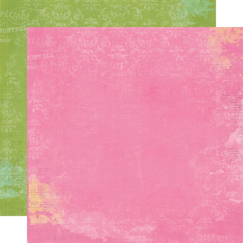 Simple Vintage Life in Bloom - 12x12 Double Sided Paper - Flamingo/Green