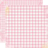 Simple Vintage Life in Bloom - 12x12 Double Sided Paper - Bubblegum Gingham