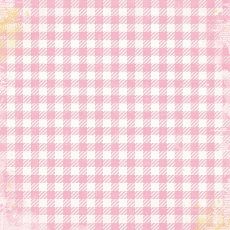 Simple Vintage Life in Bloom - 12x12 Double Sided Paper - Bubblegum Gingham
