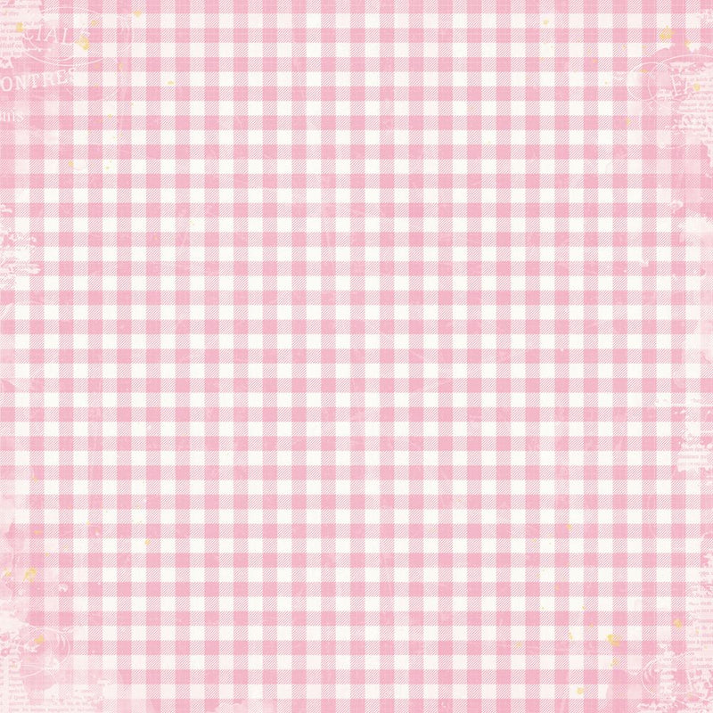 Simple Vintage Life in Bloom - 12x12 Double Sided Paper - Bubblegum Gingham