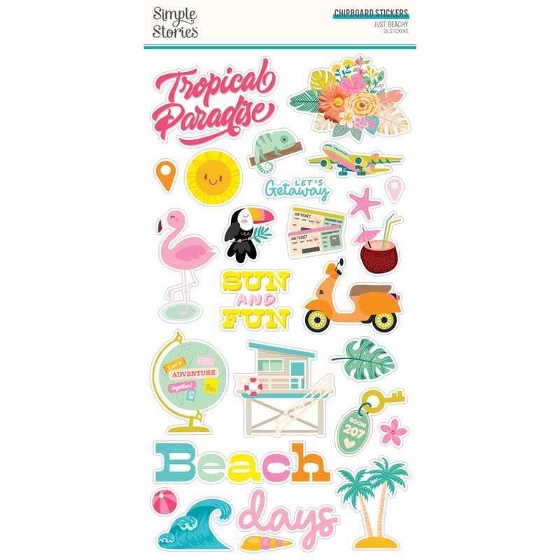 Just Beachy - 6x12 Chipboard Stickers