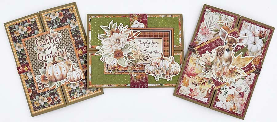 Graphic 45 Card Class Series Vol 6 2024 - Autumn Greetings – Floating Gatefold Card Set