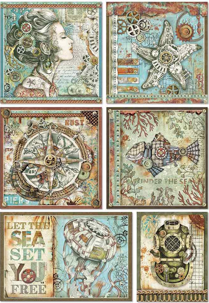 Sea Life Frames Stamperia Rice Paper Sheet A4