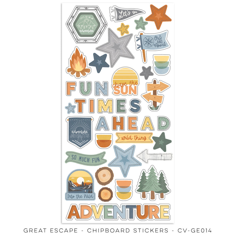 Great Escape Chipboard Stickers