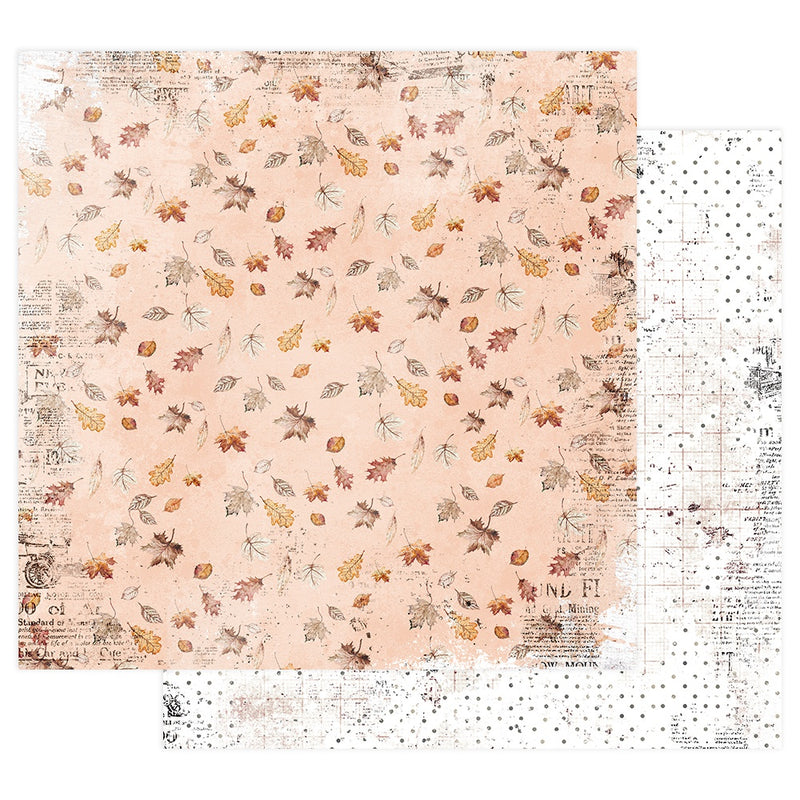 Pumpkin & Spice Collection 'Crunchy Leaves' Double-Sided 12x12 Sheet