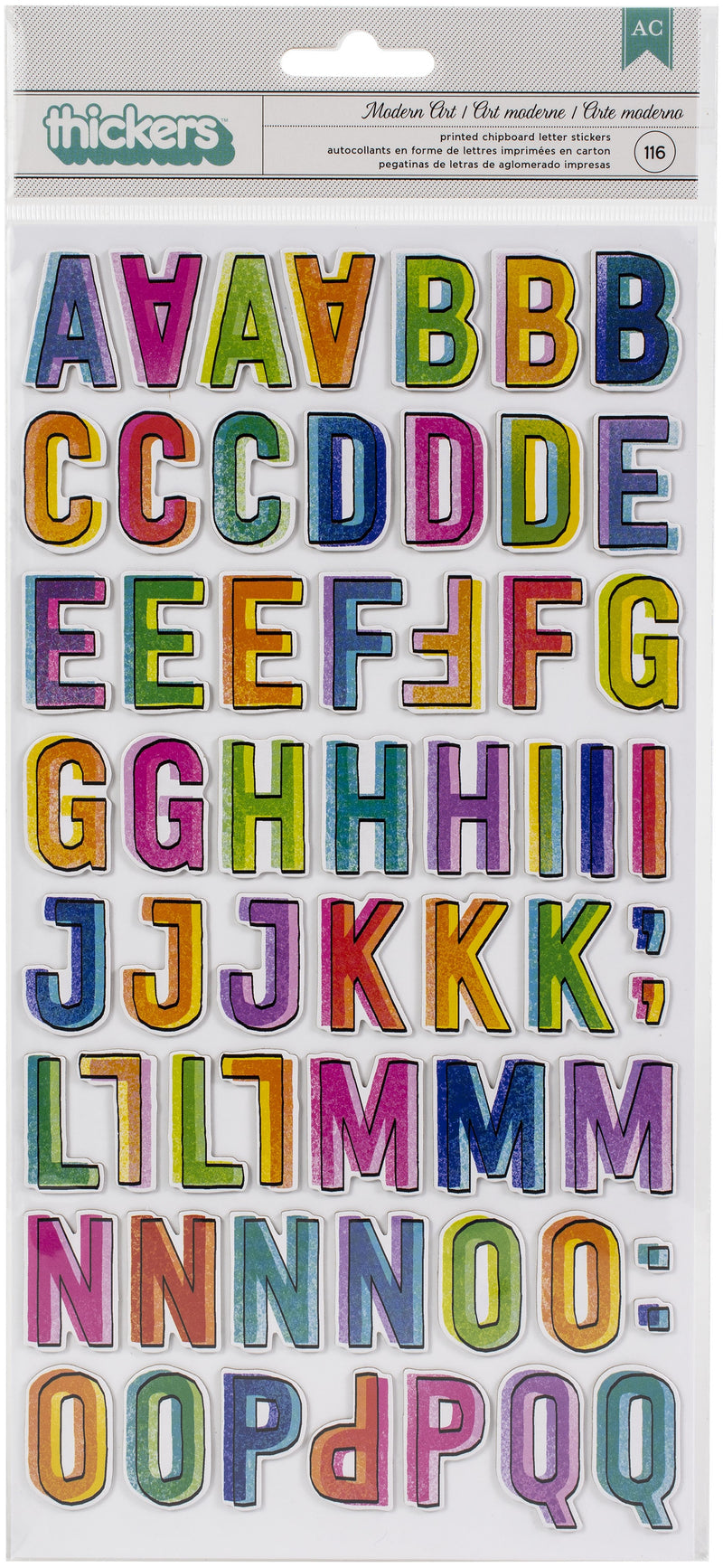 Color Study Thickers Stickers  -Modern Art Alphabet/Chipboard
