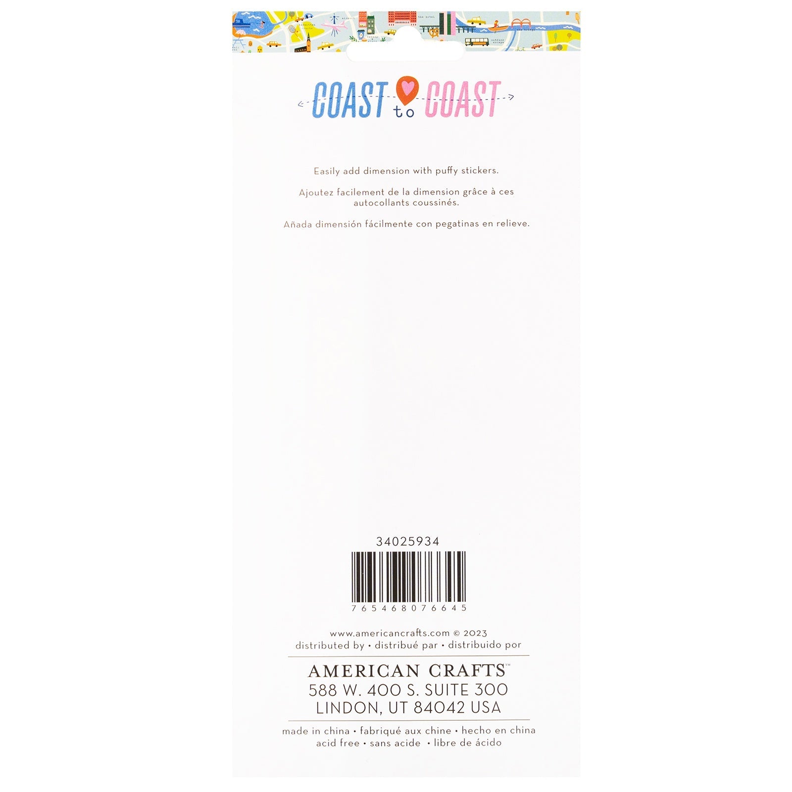 Coast-To-Coast Puffy Stickers 47 pack