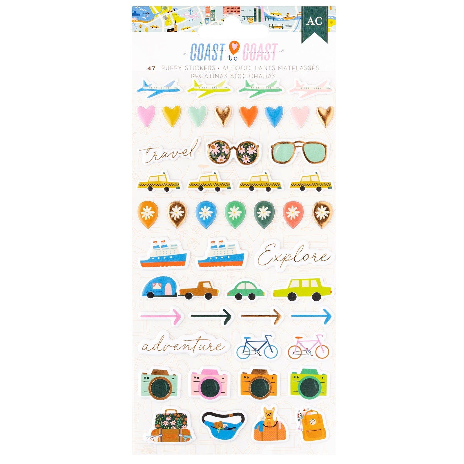 Coast-To-Coast Puffy Stickers