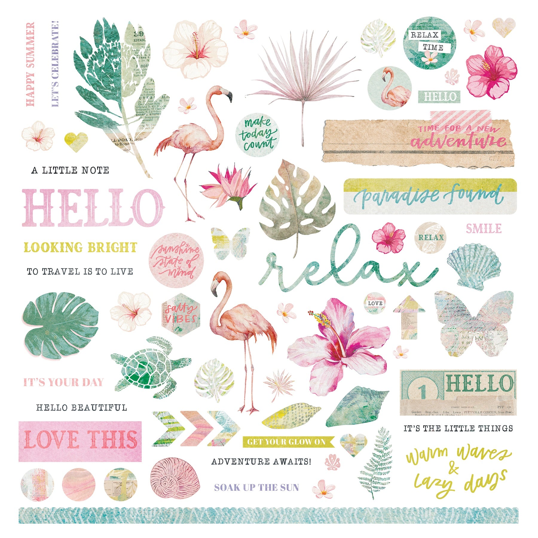 Coco Paradise Stickers 12"X12"-Elements