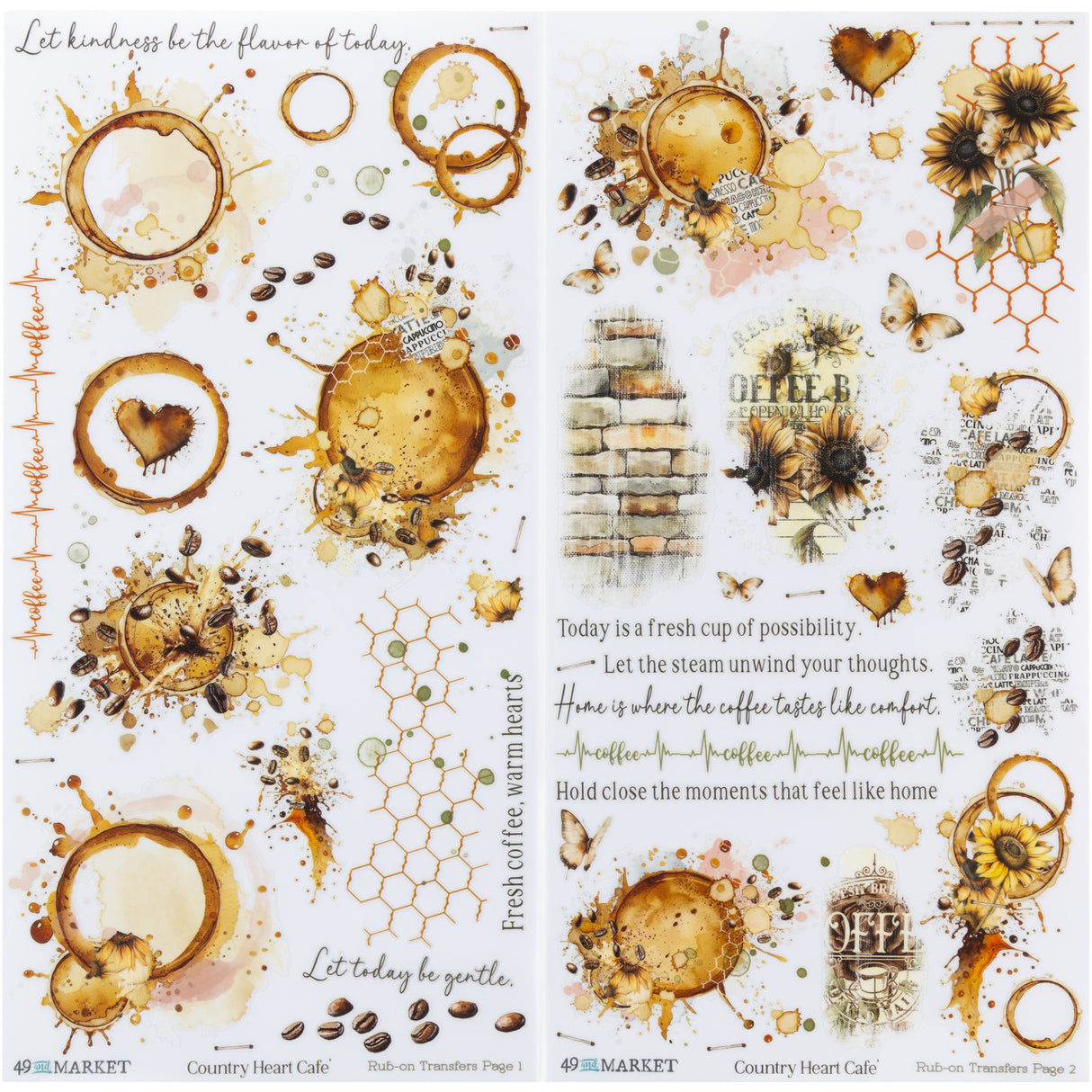 49 and Market - Country Heart Café Blendable Rub-On Transfers **PRE-ORDER**
